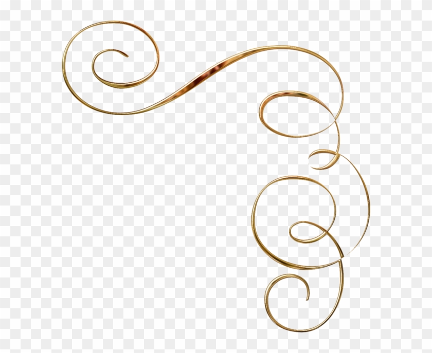 Gold Swirls - Clip Art Scroll Border Gold - Png Download