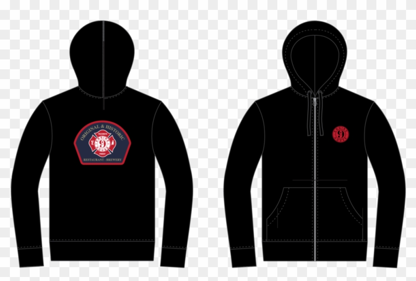 Fire Badge Zip Up Hoodie - Blank Hoodie Template Clipart