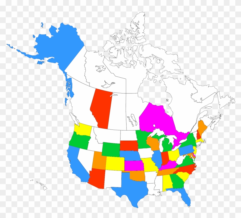 Map With Chapters - Globe Map Us And Canada Clipart
