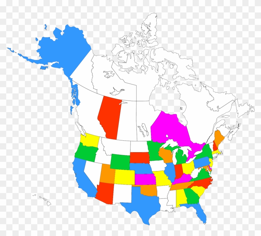 Map With Chapters - Globe Map Us And Canada Clipart #2216659