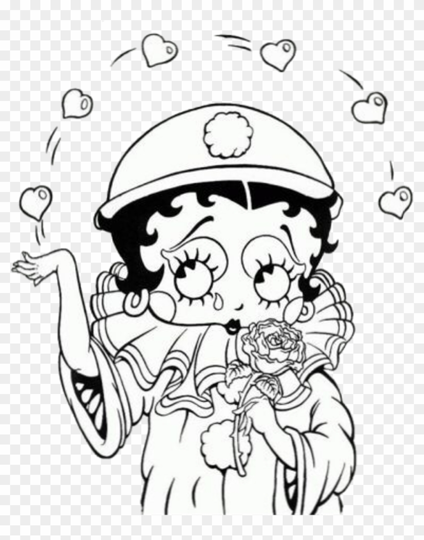 #betty #boop #clown #freetoedit - Betty Boop Coloring Pages Clipart
