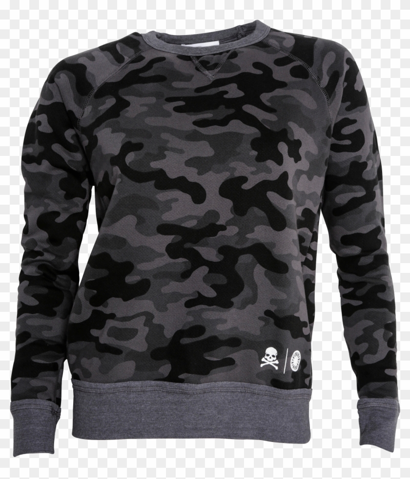Camouflage Crewneck Sweatshirt Black Clipart