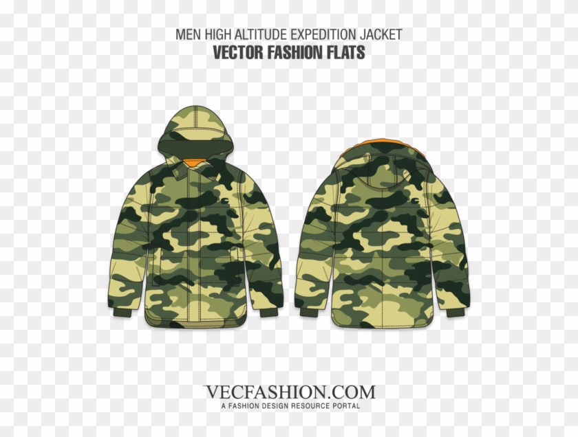Clipart Freeuse Stock High Altitude Expedition Jacket - Camo Jacket Template - Png Download