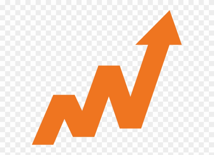 Graphic Icon Of A Line Graph Moving Upward - Zig Zag Upward Arrow Clipart