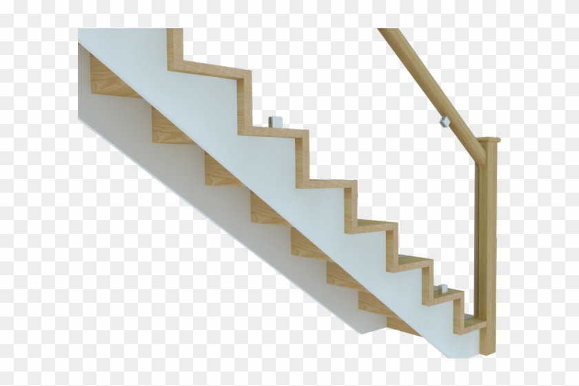 Stairs Clipart Staircase Side View - Glass Cut String Staircase - Png Download #2218756