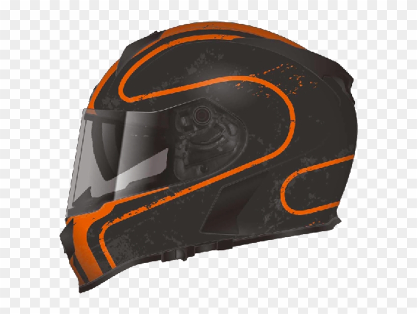T 14 Tracer Orange Black 2 - Motorcycle Helmet Clipart