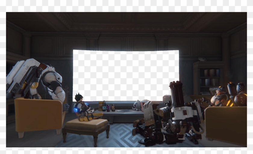 Winston, Tracer, Bastion & Torbjorn Watching - Overwatch Clipart #2219003
