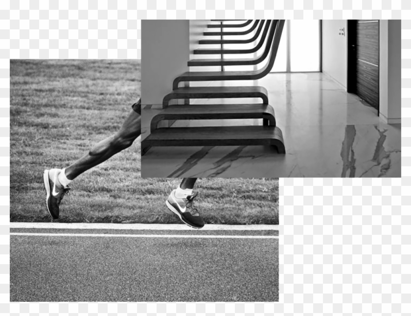 Wooden C Shaped Staircase , Png Download Clipart #2219219