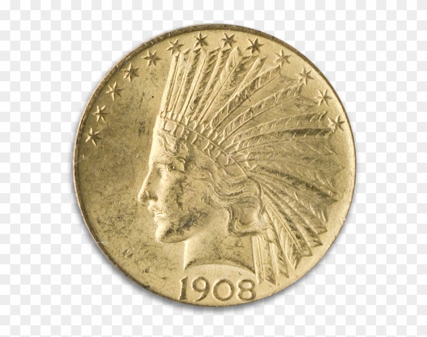 1908 $10 Indian With Motto Pcgs Ms63 Cac - Coin Clipart
