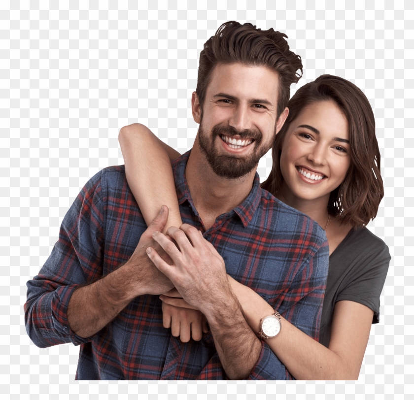 Couple Posing And Smiling Flipped - Couple Posing Png Clipart