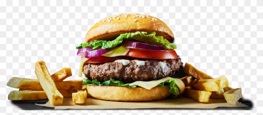 Hamburdehesa Labari - Beef Burger With Black Background Clipart