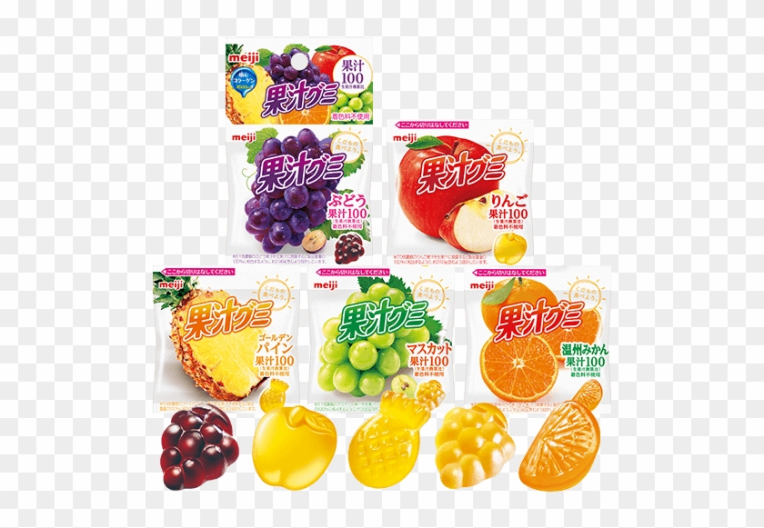 Meiji Kaju Gumi 5 Flavors - 果汁 グミ 食べ きり 5 連 アソート Clipart #2220993
