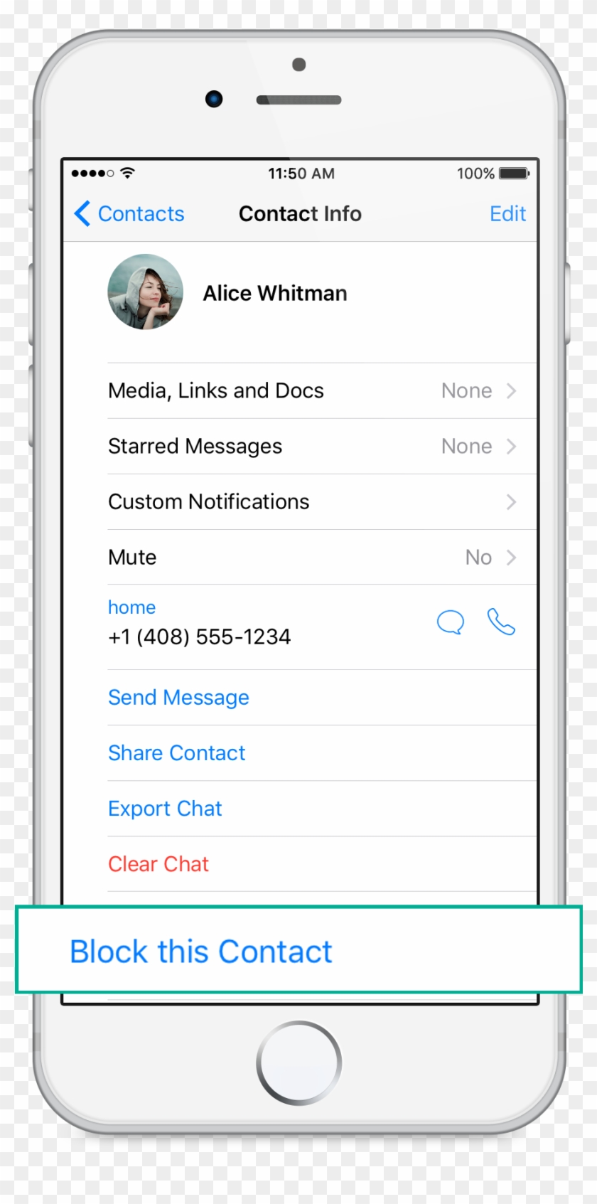 How Do I Block Or Unblock A Contact - Show As Banners Iphone Clipart #2222113