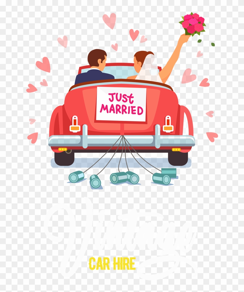 Vintage Car Hire Logo - Just Married Car Cartoon Clipart #2222559
