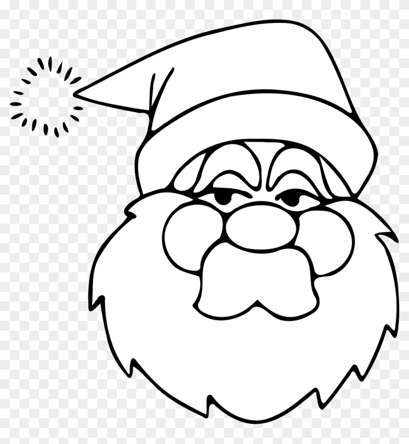 Net » Clip Art » Zeimusu Santa Line Art Black - Santa Face Transparent Background - Png Download #2223211