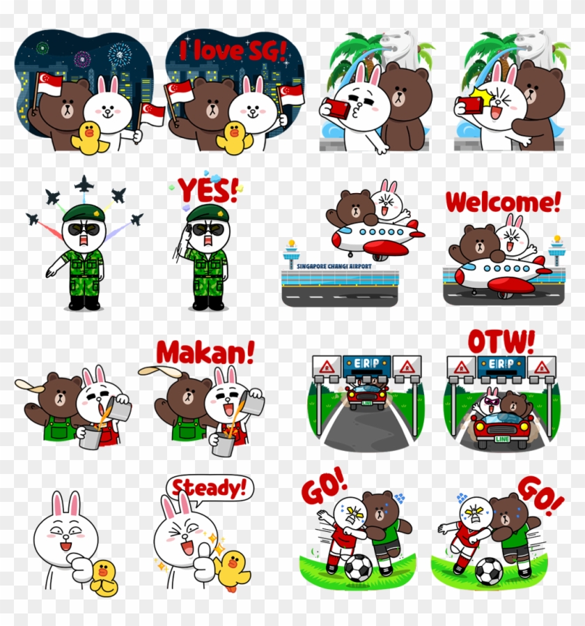 Celebrate National Day With This Free Animated Line - Line Friends Christmas Stickers Clipart #2223327