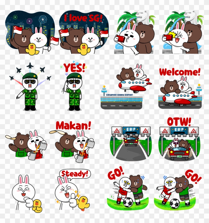 Celebrate National Day With This Free Animated Line - Line Friends Christmas Stickers Clipart
