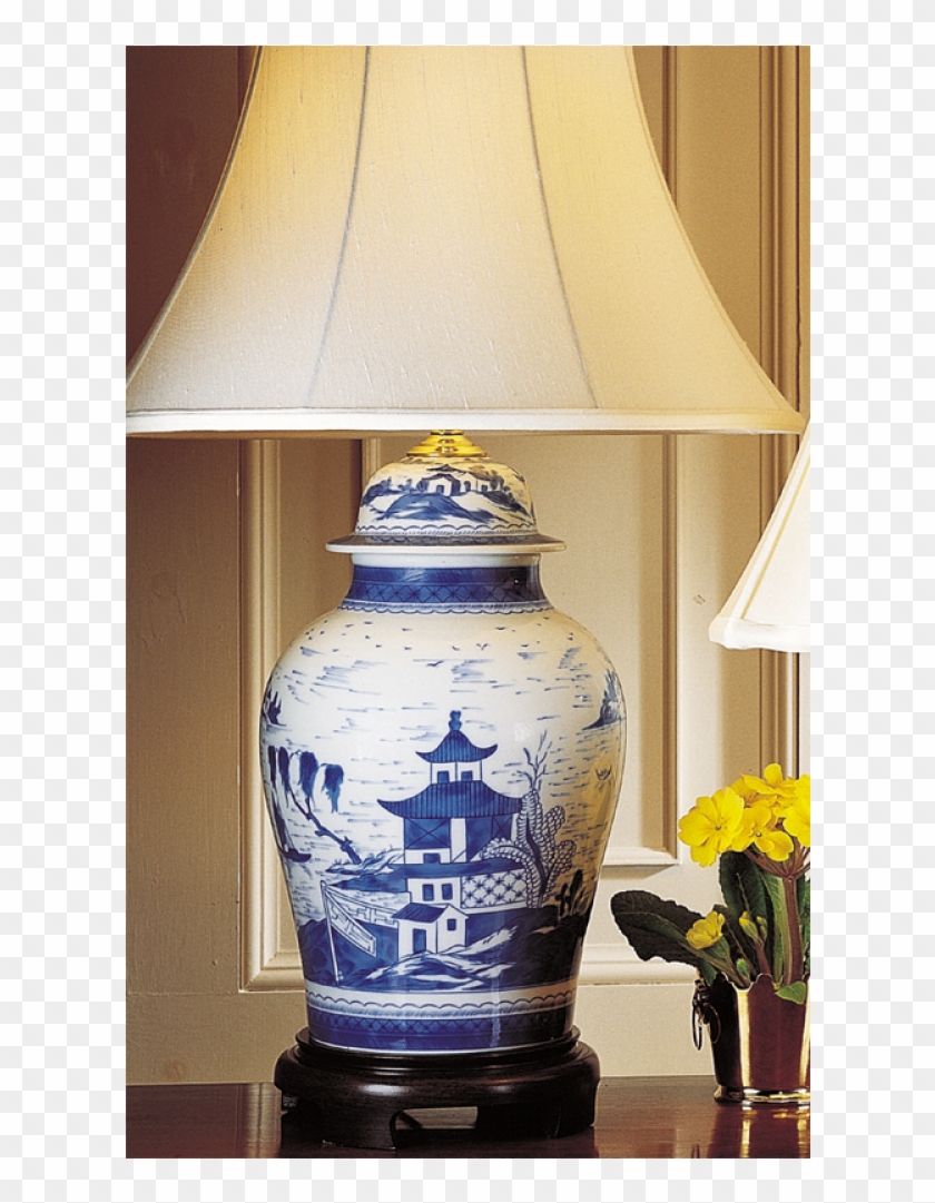 Mottahedeh Blue Canton Ginger Jar Lamp Hc132l - Blue And White Porcelain Clipart #2226374