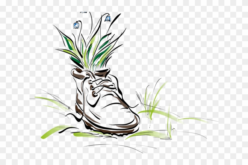 Flowers Vectors Clipart Shoe - Spring Walking Clipart - Png Download