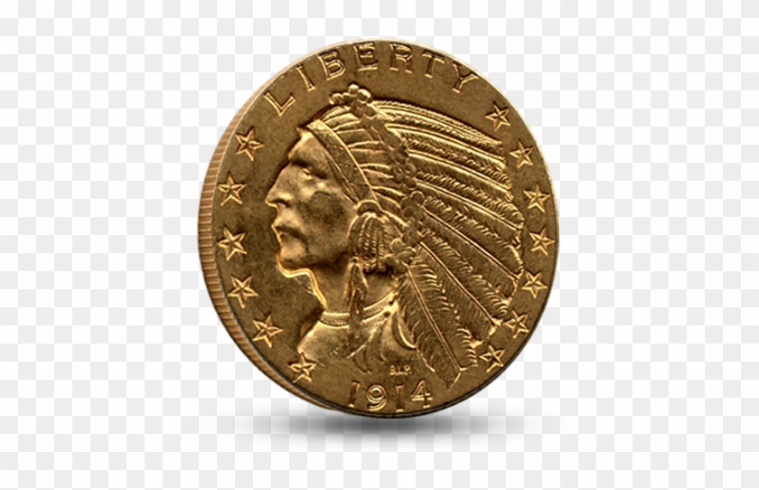 $5 Indian Head Gold - Dime Clipart #2227059
