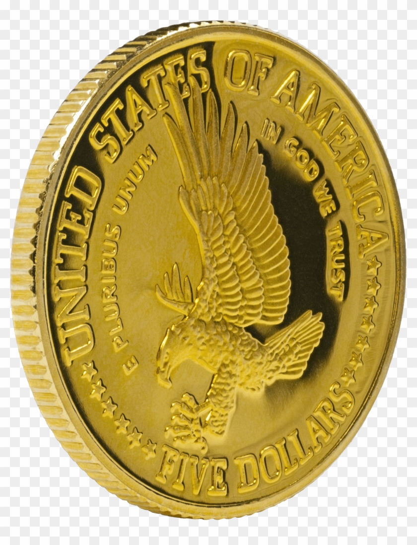 Gold United States $5 Coin Bu/proof - Coin Clipart