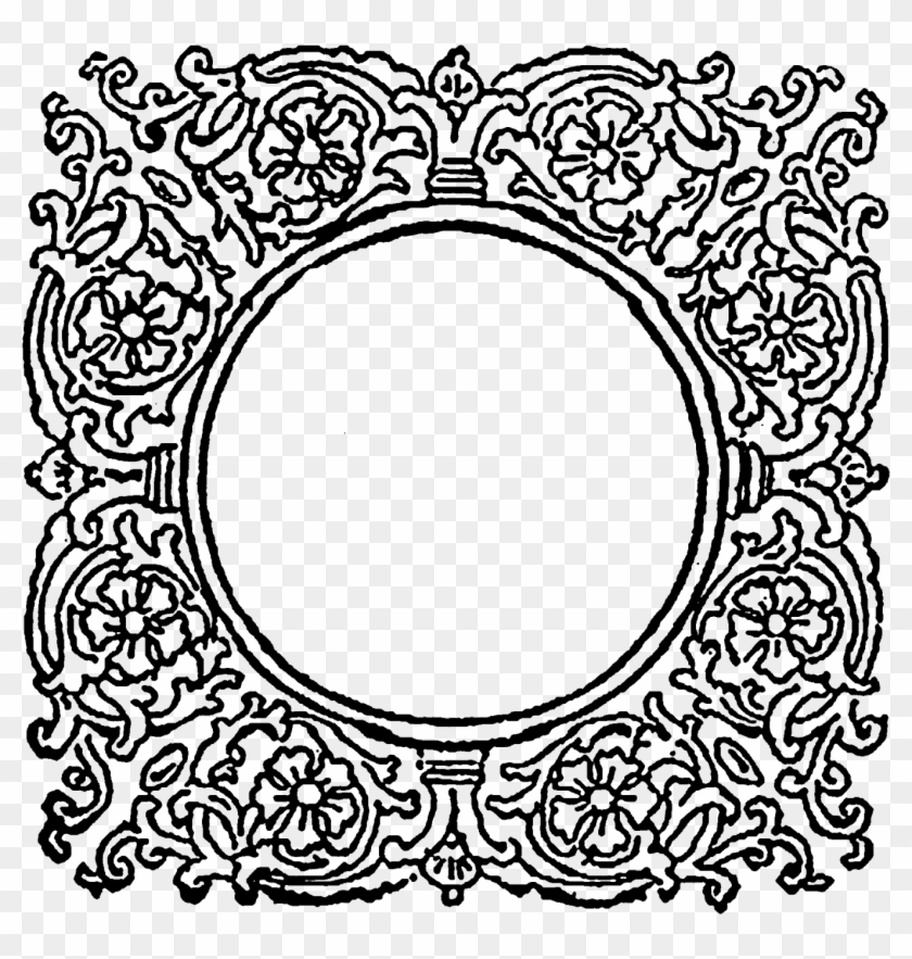 The First Digital Frame Also Has A Floral Pattern - Circle Clipart #2227453
