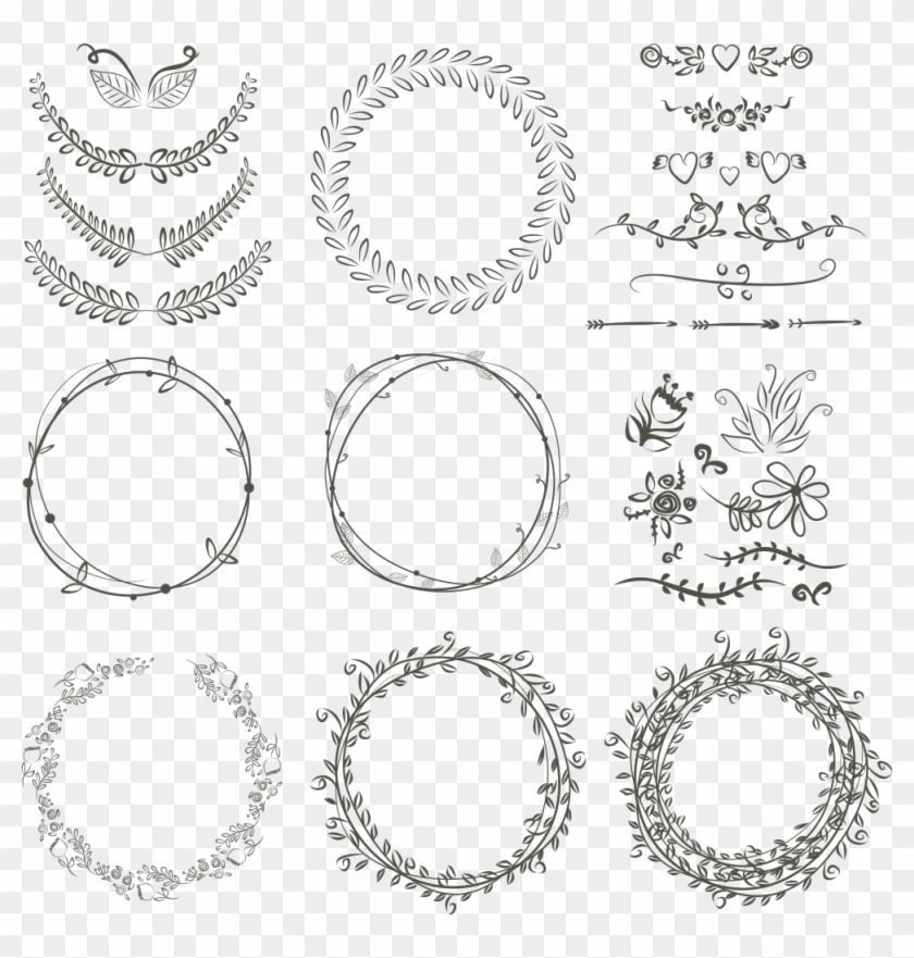 Laurel Wreath Wedding Invitation Drawing Scalable Vector - Bullet Journal Christmas Wreath Clipart