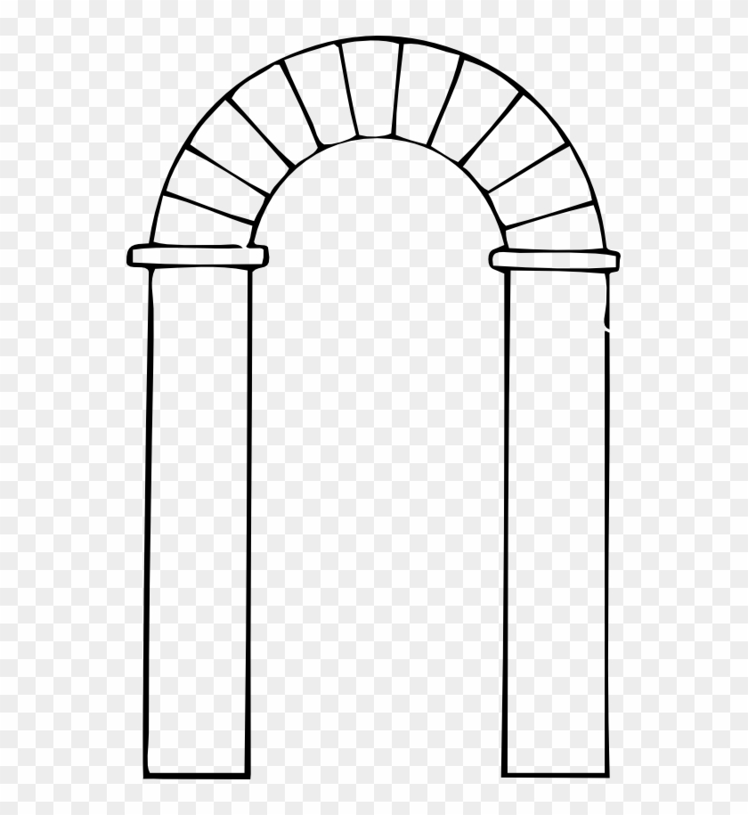 Arch Types 1 Black White Line Art 555px - Arch Clip Art - Png Download