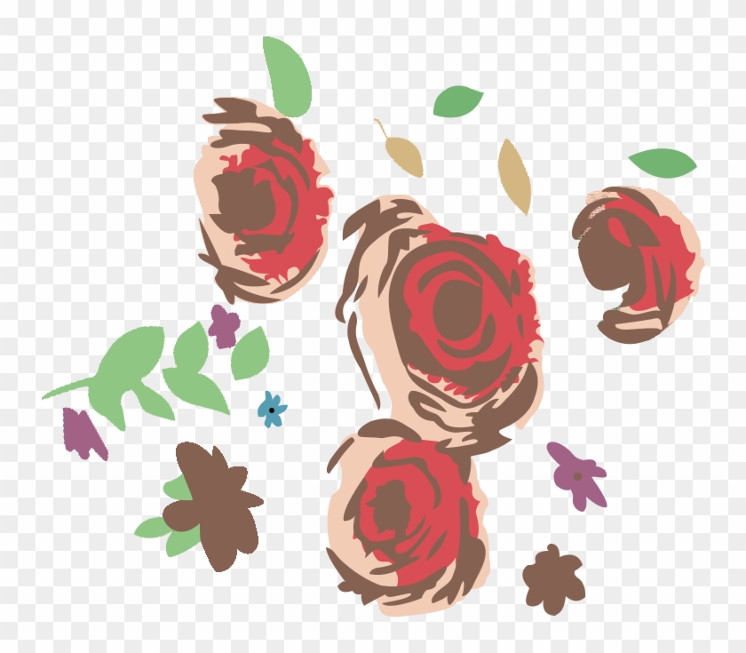 Vector Flower Design 2305, Vector Art Flower, Textile - Garden Roses Clipart #2227724