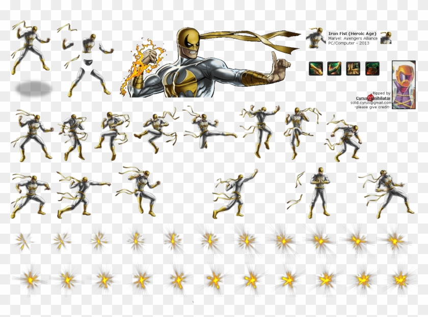 Click For Full Sized Image Iron Fist - Marvel Avenger Alliance Sprite Sheet Clipart #2229671