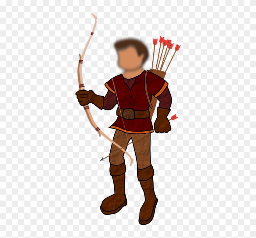 Image Stock Archer Clipart Sports Boy - Man With Bow And Arrow Clip Art - Png Download