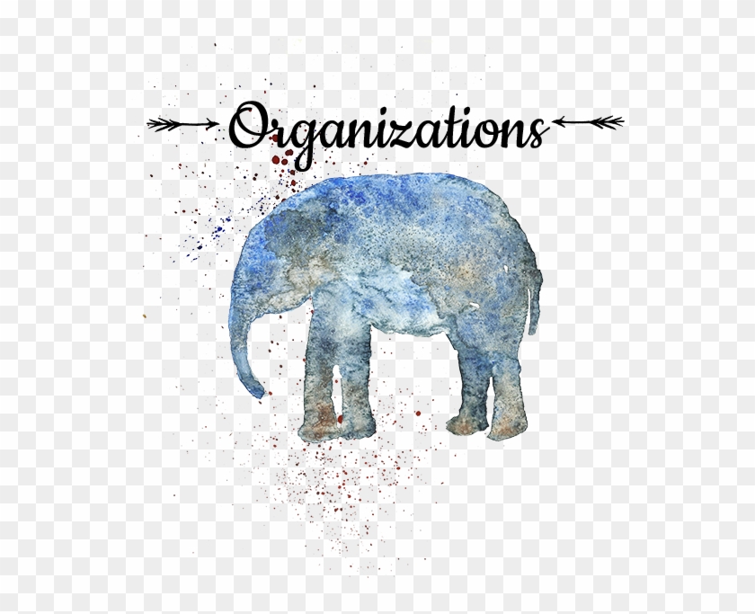 Elephant Watercolor Silhouette Clipart #2231284