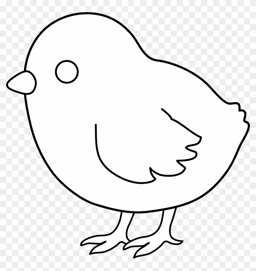 Cute Colorable Baby Chick - Black And White Clip Art Baby Chick - Png Download #2233599
