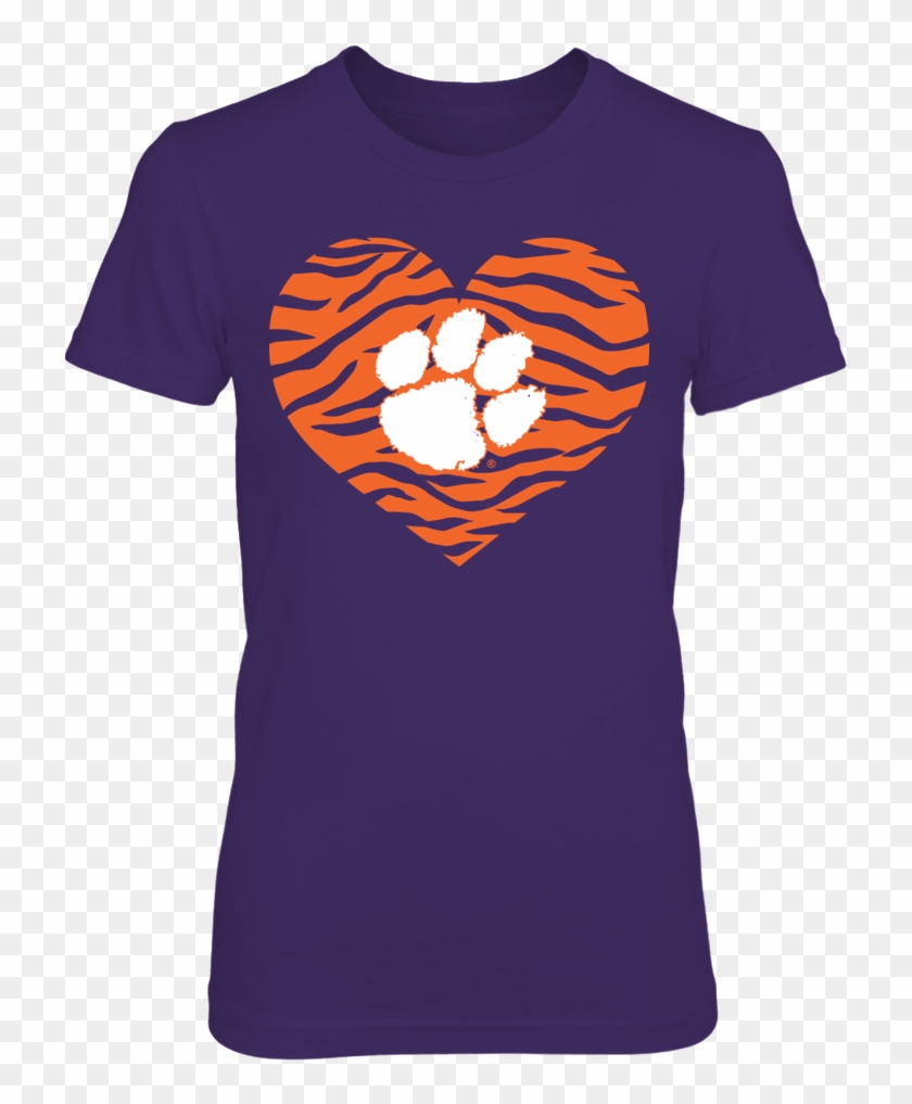 Tiger Stripes Heart Front Picture - Clemson Tigers Football Clipart #2234157