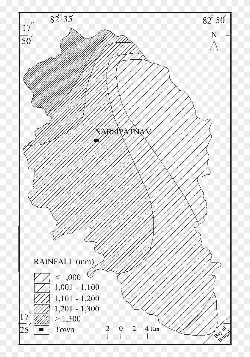 Spatial Distribution Of Rainfall In The Varaha River - Atlas Clipart