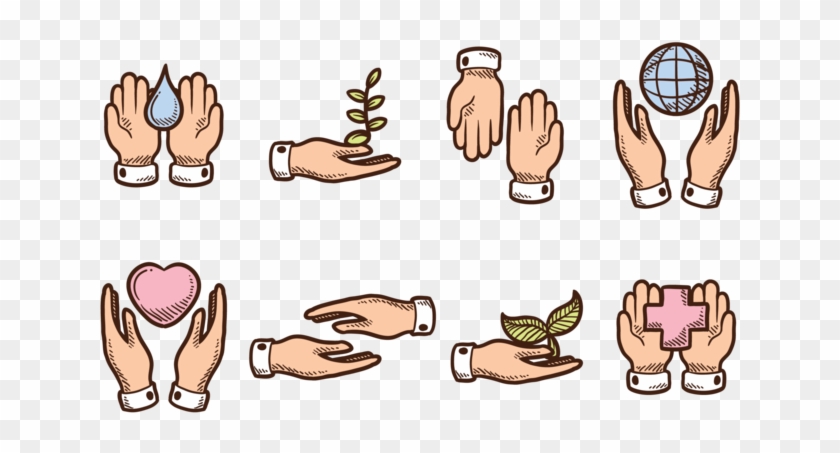 Hand Drawn Healing Hands - Mãos Desenhadas Clipart #2235191