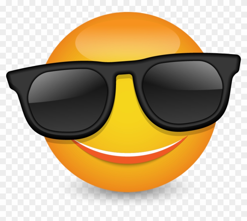 Emoticon Emoticons Sunglasses Smiley Vector Cool Clipart - Sonnenbrille Clipart - Png Download