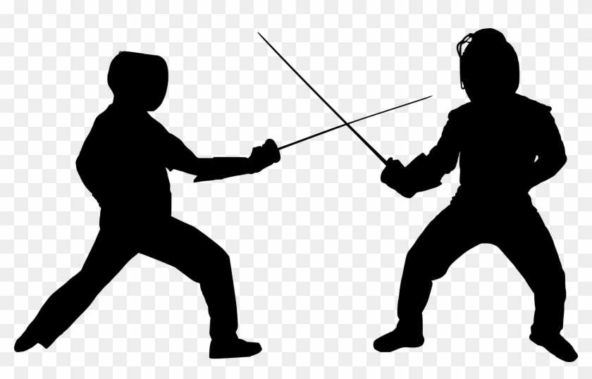 Free Download - Fencing Silhouette Png Clipart