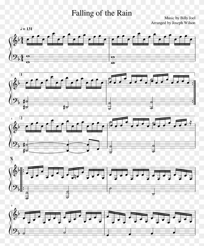 Falling Of The Rain By Billy Joel - Avenged Sevenfold Hail To The King Sheet Music Clipart