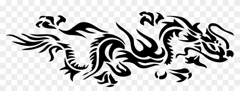 Chinese Dragon Tattoo Legendary Creature Japanese Dragon - Dragon Tribal Png Clipart #2237085