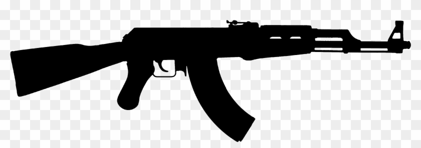 Weapon Silhouette Assault Rifle Silhouette - Siyah Ak 47 Png Clipart #2239399