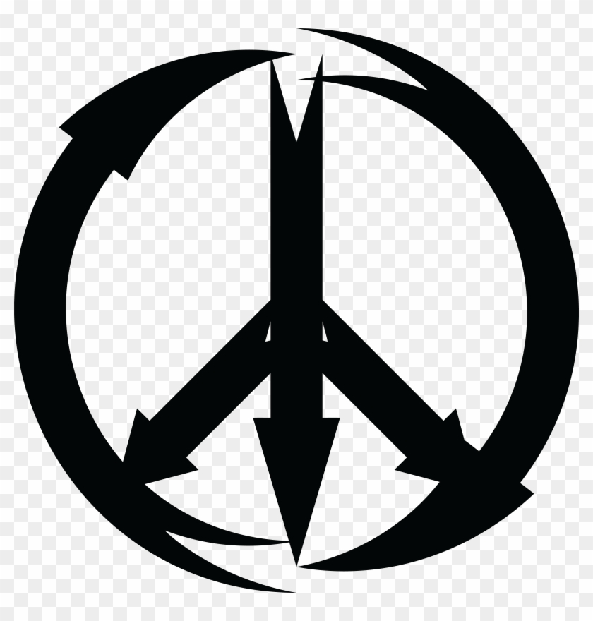 Black And White Peace Sign Svg - Peace Symbol Clipart #2239958