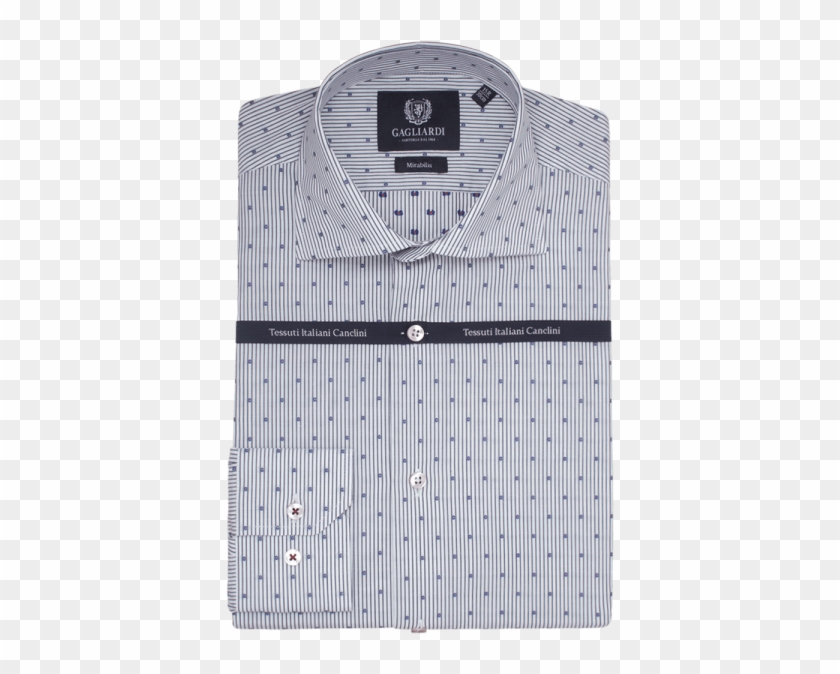 White With Navy & Red Polka Dot Slim Fit Cutaway Collar - Pocket Clipart #2240219