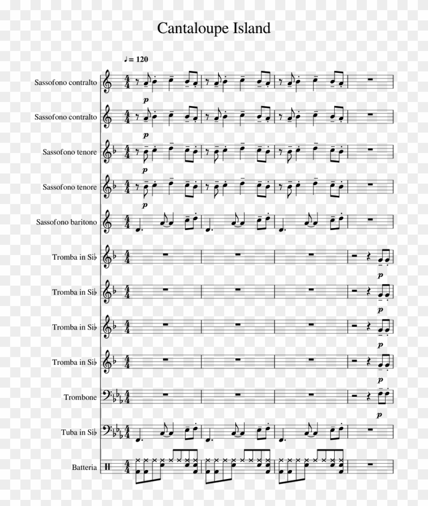 Cantaloupe Island Sheet Music For Alto Saxophone, Tenor - Cantaloupe Island Tenor Sax Clipart