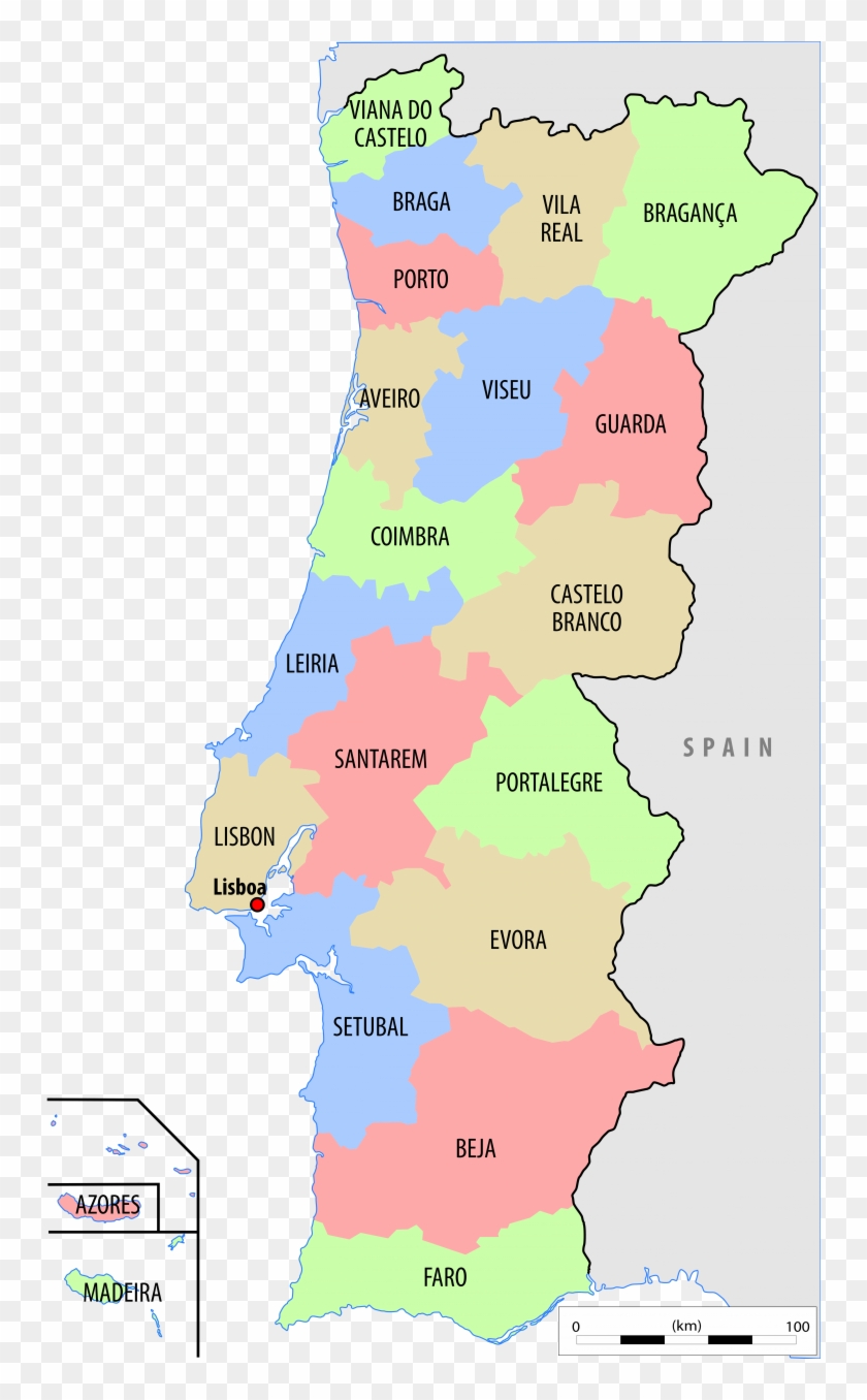 Political Map Of Portugal - Portugal Country Map Clipart #2240407