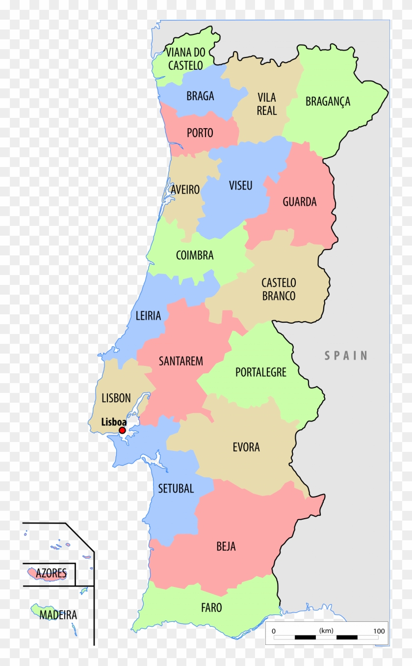 Political Map Of Portugal - Portugal Country Map Clipart