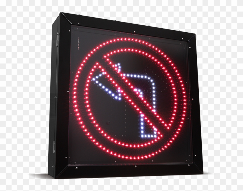 Led Blank Out Sign No Left Turn - Clip Art - Png Download