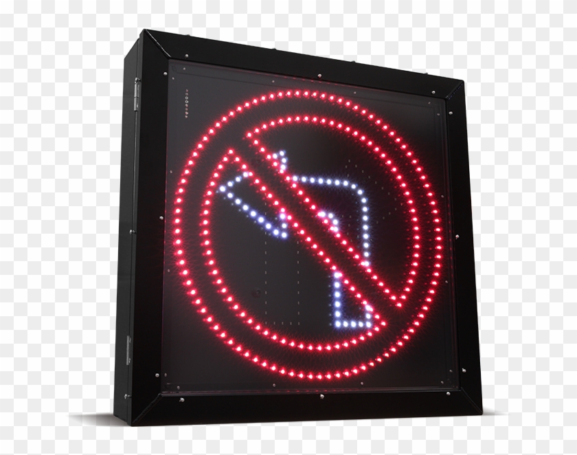 Led Blank Out Sign No Left Turn - Clip Art - Png Download #2240534