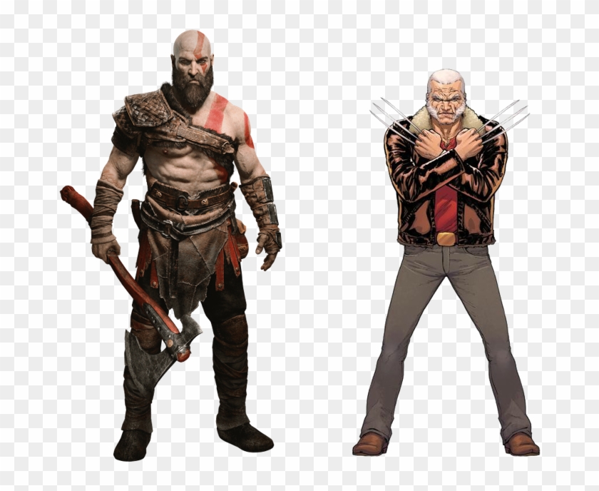 Kratos Vs Wolverine - Old Man Logan Marvel Now Clipart