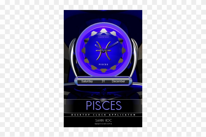 Pisces Beautiful Clock Widget Zodiac Theme For Android - Digital Clock Clipart #2241799